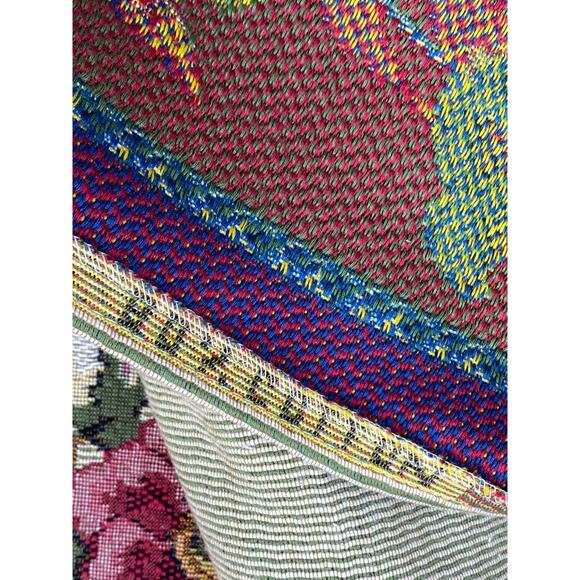 GOBLYS Table Covering Tapestry Square Floral Jacquard Cotton Beige France 58x58 - Picture 11 of 13